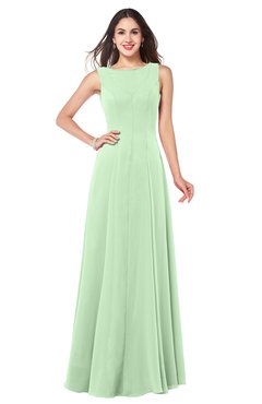 ColsBM Hazel Light Green Modern A-line Sleeveless Zip up Floor Length Pleated Plus Size Bridesmaid Dresses