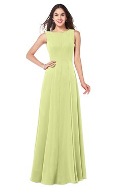 ColsBM Hazel Lime Green Modern A-line Sleeveless Zip up Floor Length Pleated Plus Size Bridesmaid Dresses