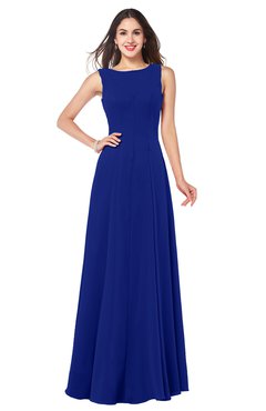 ColsBM Hazel Nautical Blue Modern A-line Sleeveless Zip up Floor Length Pleated Plus Size Bridesmaid Dresses