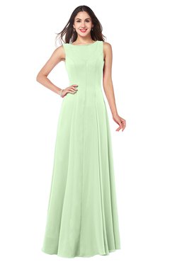 ColsBM Hazel Pale Green Modern A-line Sleeveless Zip up Floor Length Pleated Plus Size Bridesmaid Dresses