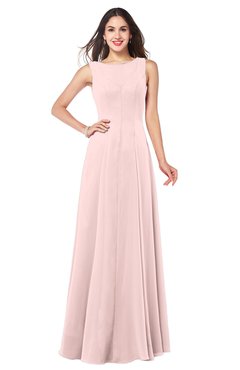 ColsBM Hazel Pastel Pink Modern A-line Sleeveless Zip up Floor Length Pleated Plus Size Bridesmaid Dresses