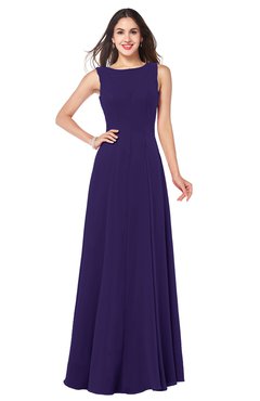 ColsBM Hazel Royal Purple Modern A-line Sleeveless Zip up Floor Length Pleated Plus Size Bridesmaid Dresses