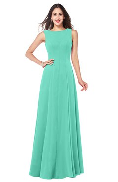 ColsBM Hazel Seafoam Green Modern A-line Sleeveless Zip up Floor Length Pleated Plus Size Bridesmaid Dresses