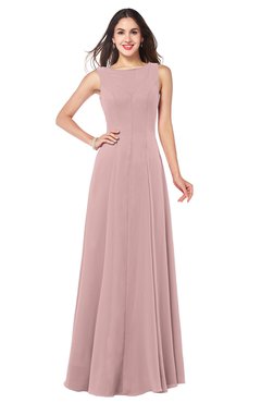 ColsBM Hazel Silver Pink Modern A-line Sleeveless Zip up Floor Length Pleated Plus Size Bridesmaid Dresses