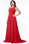 ColsBM Kiana Red Gorgeous Zipper Chiffon Sweep Train Pleated Evening Dresses