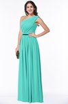 ColsBM Tiana Blue Turquoise Traditional A-line One Shoulder Chiffon Floor Length Plus Size Bridesmaid Dresses
