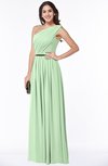 ColsBM Tiana Light Green Traditional A-line One Shoulder Chiffon Floor Length Plus Size Bridesmaid Dresses