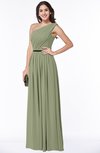 ColsBM Tiana Moss Green Traditional A-line One Shoulder Chiffon Floor Length Plus Size Bridesmaid Dresses