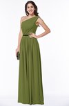 ColsBM Tiana Olive Green Traditional A-line One Shoulder Chiffon Floor Length Plus Size Bridesmaid Dresses