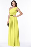 ColsBM Tiana Pale Yellow Traditional A-line One Shoulder Chiffon Floor Length Plus Size Bridesmaid Dresses