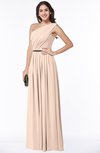 ColsBM Tiana Peach Puree Traditional A-line One Shoulder Chiffon Floor Length Plus Size Bridesmaid Dresses
