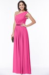 ColsBM Tiana Rose Pink Traditional A-line One Shoulder Chiffon Floor Length Plus Size Bridesmaid Dresses