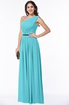 ColsBM Tiana Turquoise Traditional A-line One Shoulder Chiffon Floor Length Plus Size Bridesmaid Dresses