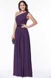 ColsBM Tiana Violet Traditional A-line One Shoulder Chiffon Floor Length Plus Size Bridesmaid Dresses