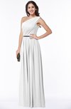 ColsBM Tiana White Traditional A-line One Shoulder Chiffon Floor Length Plus Size Bridesmaid Dresses