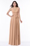 ColsBM Esther Almost Apricot Traditional V-neck Sleeveless Zip up Chiffon Plus Size Bridesmaid Dresses