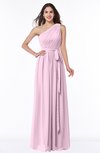 ColsBM Fiona Baby Pink Classic A-line Asymmetric Neckline Chiffon Floor Length Sash Plus Size Bridesmaid Dresses