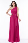 ColsBM Fiona Beetroot Purple Classic A-line Asymmetric Neckline Chiffon Floor Length Sash Plus Size Bridesmaid Dresses
