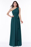 ColsBM Fiona Blue Green Classic A-line Asymmetric Neckline Chiffon Floor Length Sash Plus Size Bridesmaid Dresses
