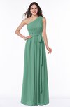 ColsBM Fiona Bristol Blue Classic A-line Asymmetric Neckline Chiffon Floor Length Sash Plus Size Bridesmaid Dresses