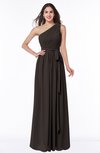 ColsBM Fiona Fudge Brown Classic A-line Asymmetric Neckline Chiffon Floor Length Sash Plus Size Bridesmaid Dresses