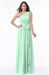 ColsBM Fiona Honeydew Classic A-line Asymmetric Neckline Chiffon Floor Length Sash Plus Size Bridesmaid Dresses