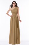 ColsBM Fiona Indian Tan Classic A-line Asymmetric Neckline Chiffon Floor Length Sash Plus Size Bridesmaid Dresses