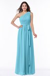 ColsBM Fiona Light Blue Classic A-line Asymmetric Neckline Chiffon Floor Length Sash Plus Size Bridesmaid Dresses