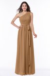 ColsBM Fiona Light Brown Classic A-line Asymmetric Neckline Chiffon Floor Length Sash Plus Size Bridesmaid Dresses