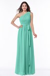 ColsBM Fiona Mint Green Classic A-line Asymmetric Neckline Chiffon Floor Length Sash Plus Size Bridesmaid Dresses