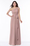 ColsBM Fiona Nectar Pink Classic A-line Asymmetric Neckline Chiffon Floor Length Sash Plus Size Bridesmaid Dresses