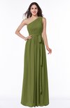 ColsBM Fiona Olive Green Classic A-line Asymmetric Neckline Chiffon Floor Length Sash Plus Size Bridesmaid Dresses
