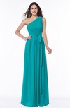 ColsBM Fiona Peacock Blue Classic A-line Asymmetric Neckline Chiffon Floor Length Sash Plus Size Bridesmaid Dresses