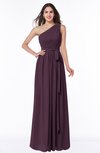 ColsBM Fiona Plum Classic A-line Asymmetric Neckline Chiffon Floor Length Sash Plus Size Bridesmaid Dresses