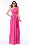 ColsBM Fiona Rose Pink Classic A-line Asymmetric Neckline Chiffon Floor Length Sash Plus Size Bridesmaid Dresses