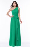 ColsBM Fiona Sea Green Classic A-line Asymmetric Neckline Chiffon Floor Length Sash Plus Size Bridesmaid Dresses
