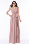 ColsBM Fiona Silver Pink Classic A-line Asymmetric Neckline Chiffon Floor Length Sash Plus Size Bridesmaid Dresses