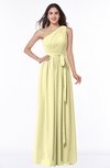 ColsBM Fiona Soft Yellow Classic A-line Asymmetric Neckline Chiffon Floor Length Sash Plus Size Bridesmaid Dresses