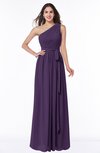 ColsBM Fiona Violet Classic A-line Asymmetric Neckline Chiffon Floor Length Sash Plus Size Bridesmaid Dresses