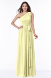 ColsBM Fiona Wax Yellow Classic A-line Asymmetric Neckline Chiffon Floor Length Sash Plus Size Bridesmaid Dresses