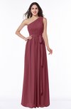 ColsBM Fiona Wine Classic A-line Asymmetric Neckline Chiffon Floor Length Sash Plus Size Bridesmaid Dresses