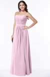ColsBM Leslie Baby Pink Classic Strapless Sleeveless Zipper Floor Length Ribbon Plus Size Bridesmaid Dresses