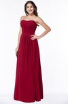 ColsBM Leslie Dark Red Classic Strapless Sleeveless Zipper Floor Length Ribbon Plus Size Bridesmaid Dresses