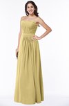 ColsBM Leslie Gold Classic Strapless Sleeveless Zipper Floor Length Ribbon Plus Size Bridesmaid Dresses