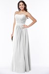 ColsBM Leslie White Classic Strapless Sleeveless Zipper Floor Length Ribbon Plus Size Bridesmaid Dresses