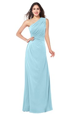 ColsBM Samantha Aqua Vintage A-line Asymmetric Neckline Sleeveless Half Backless Draped Plus Size Bridesmaid Dresses