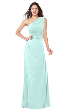 ColsBM Samantha Blue Glass Vintage A-line Asymmetric Neckline Sleeveless Half Backless Draped Plus Size Bridesmaid Dresses