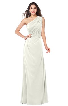 ColsBM Samantha Cream Vintage A-line Asymmetric Neckline Sleeveless Half Backless Draped Plus Size Bridesmaid Dresses