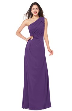 ColsBM Samantha Dark Purple Vintage A-line Asymmetric Neckline Sleeveless Half Backless Draped Plus Size Bridesmaid Dresses