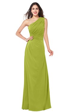 ColsBM Samantha Green Oasis Vintage A-line Asymmetric Neckline Sleeveless Half Backless Draped Plus Size Bridesmaid Dresses